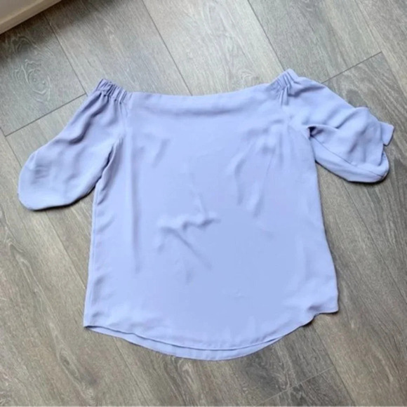 Aritzia Babaton Women's Blouse Malik Top Off The Shoulders Tie Sleeve Purple XS - Picture 16 of 16